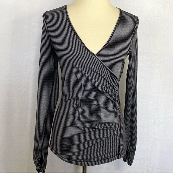 LULULEMON SUNSET SALUTATION LONG SLEEVE FAUX WRAP TOP - Picture 1 of 8